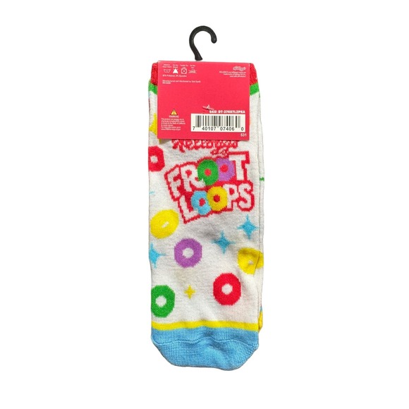 Crazy Socks 2  Pair of Froot Loops Socks feat. Toucan Sam Mens 6-12 NWT - Picture 2 of 2